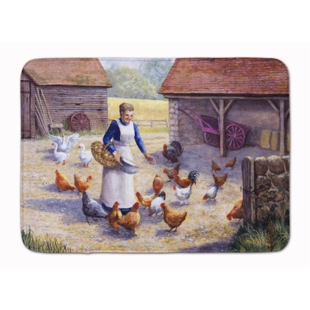 Carolines Treasures Chicken Hen Feeding Time Machine Washable Memory Foam Mat BDBA0352RUG